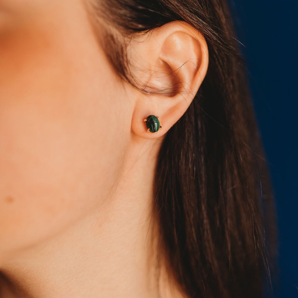 Prong Set Scarab Studs