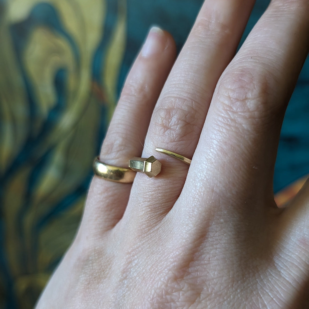 XS Hex Nail Bypass Ring