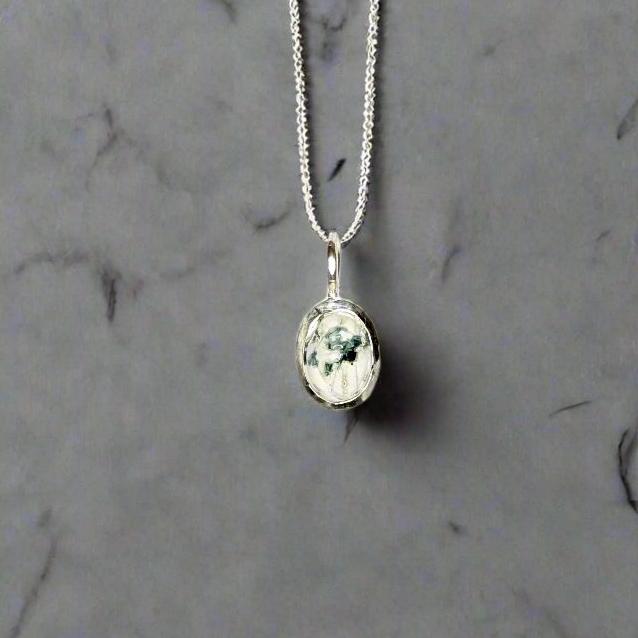 Tree Agate Scarab Bezel Set Pendant