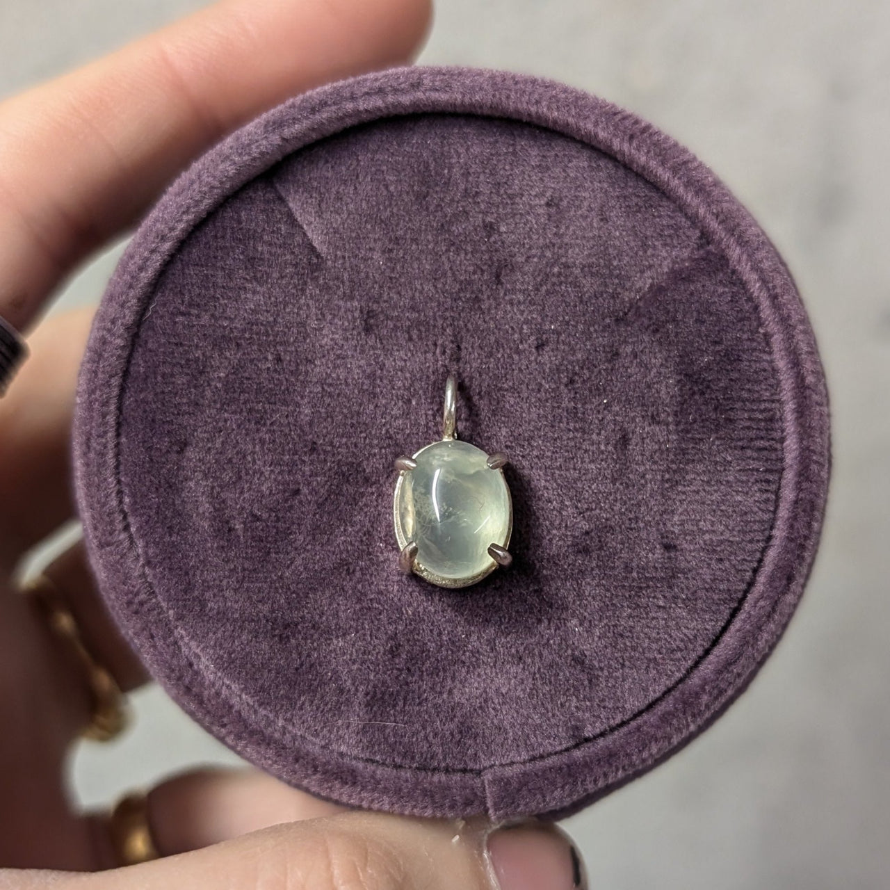 Prehnite Silver Charm