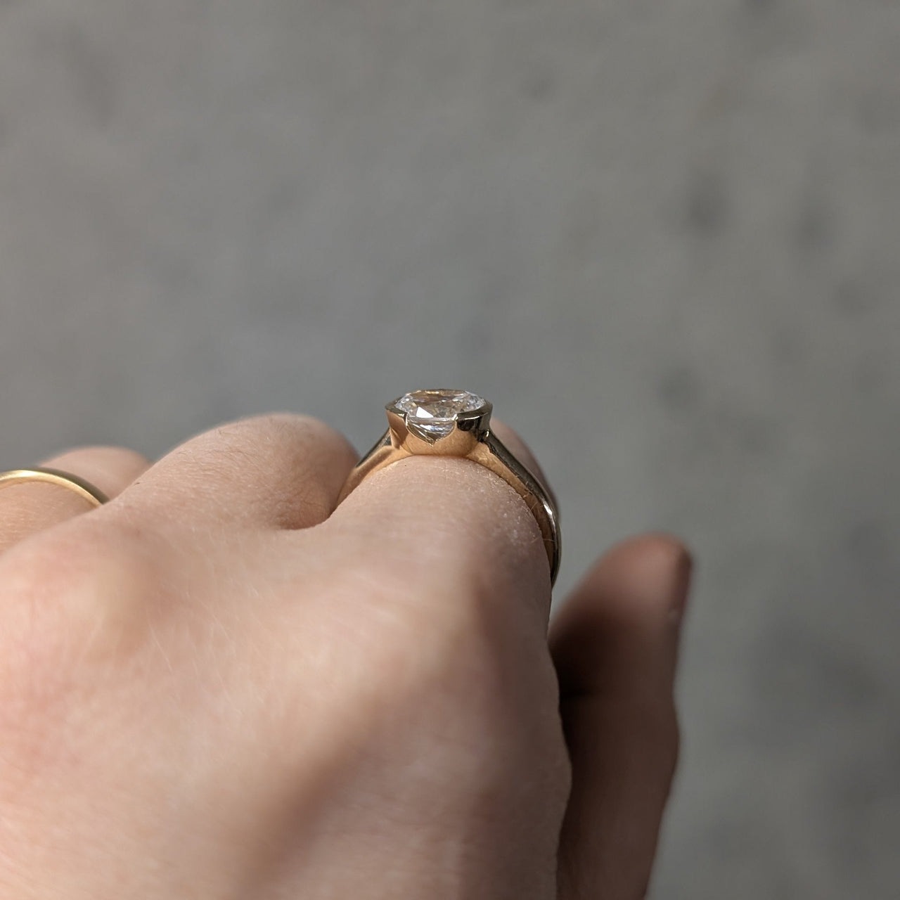 14k Yellow Gold & CZ Semi-Bezel Solitaire