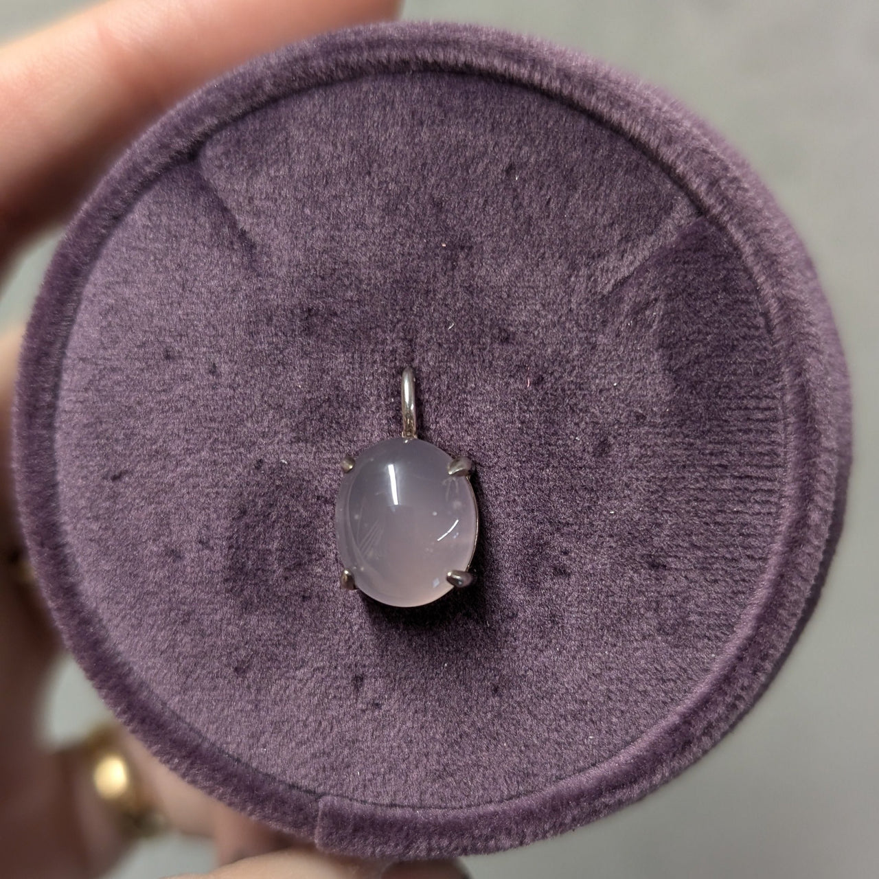 Chalcedony Silver Charm