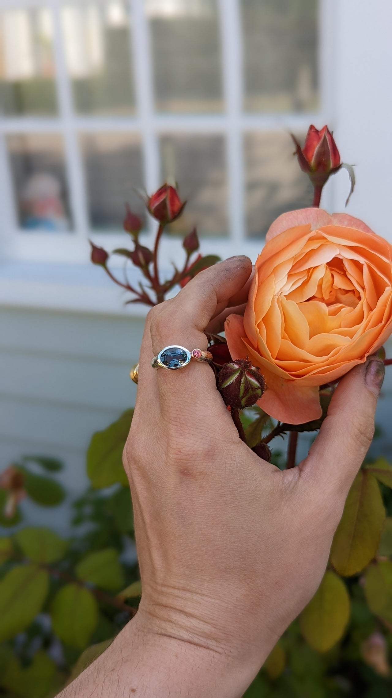 Two-Stone Spinel Ring with Silver and 14k Rose Gold