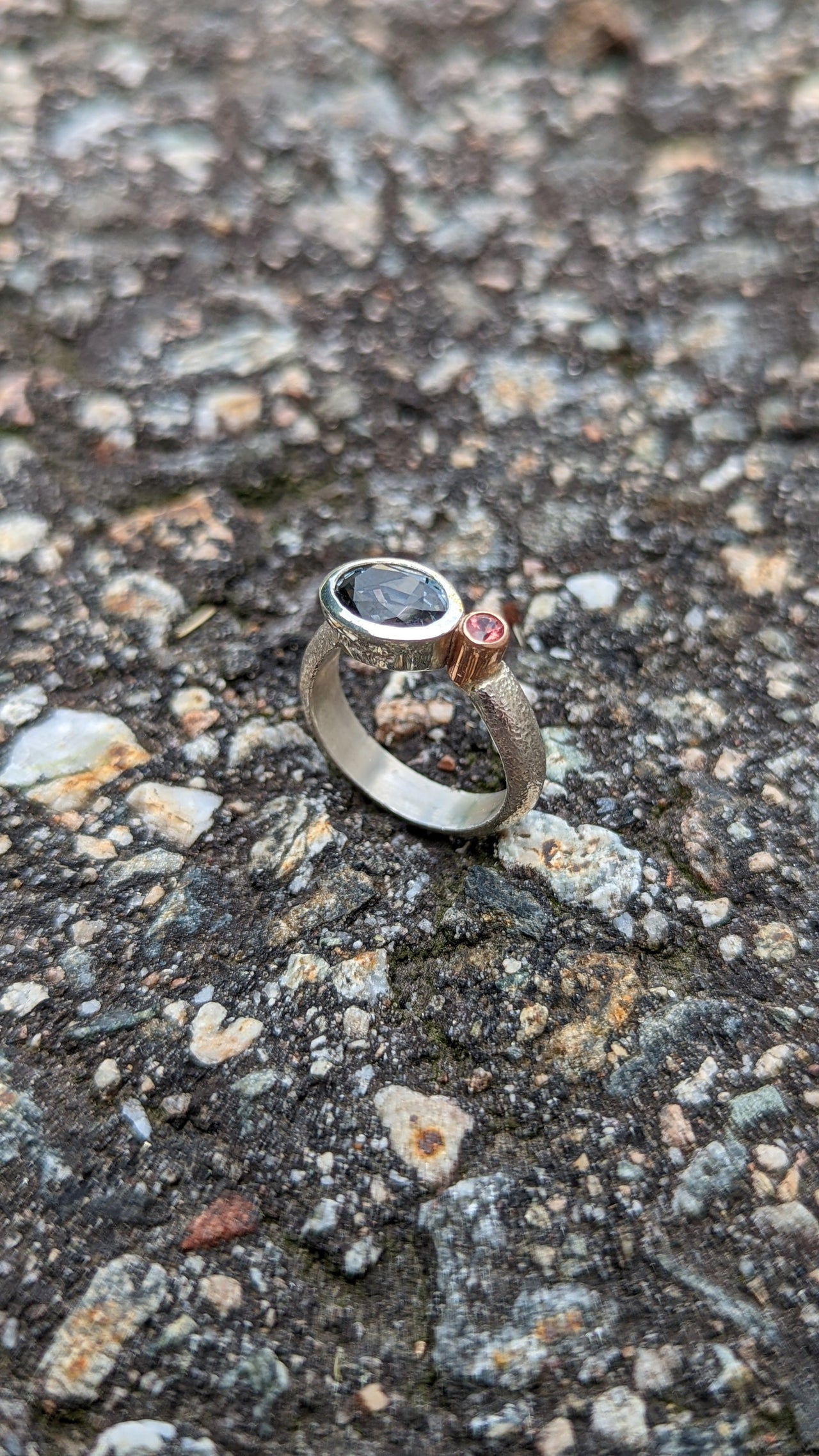 Two-Stone Spinel Ring with Silver and 14k Rose Gold
