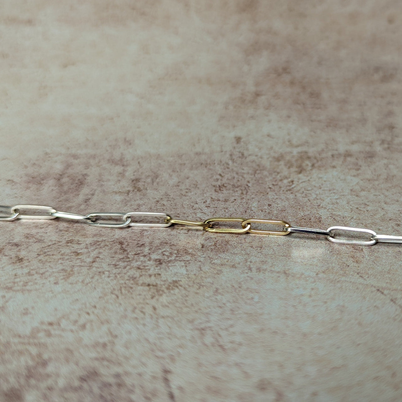 Paperclip Bracelet Silver with 18k Gold Accent